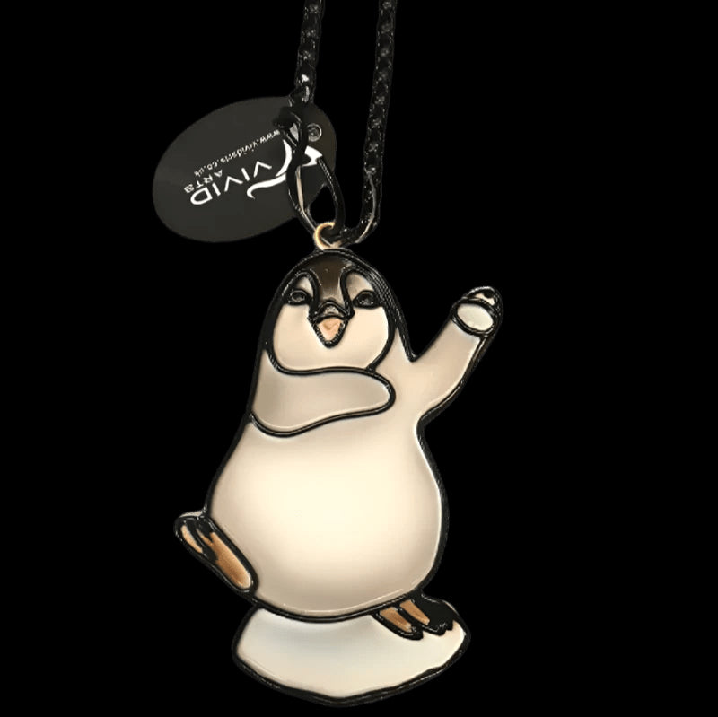 Hanging Crystal Waving Penguin