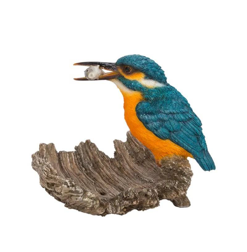 Kingfisher on Driftwood resin Ornament by Vivid Arts