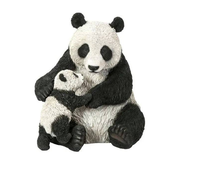Mother and Baby Panda Natures Friends Real Life Resin Ornament by Vivid Arts Vivid Arts