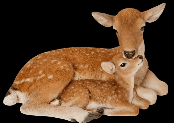 Real Life Deer with Fawn Ornament Size B by Vivid Arts