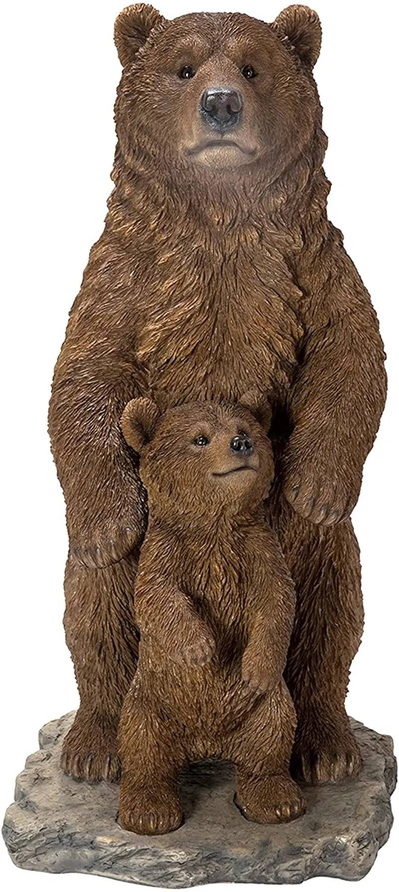 Real Life Mother and Baby Bear Standing Ornament Size A by Vivid Arts