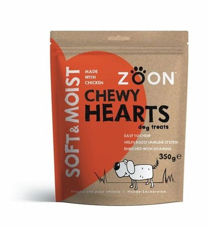 Zoon Soft And Moist Chewy Hearts Dog Treats 350g Zoon